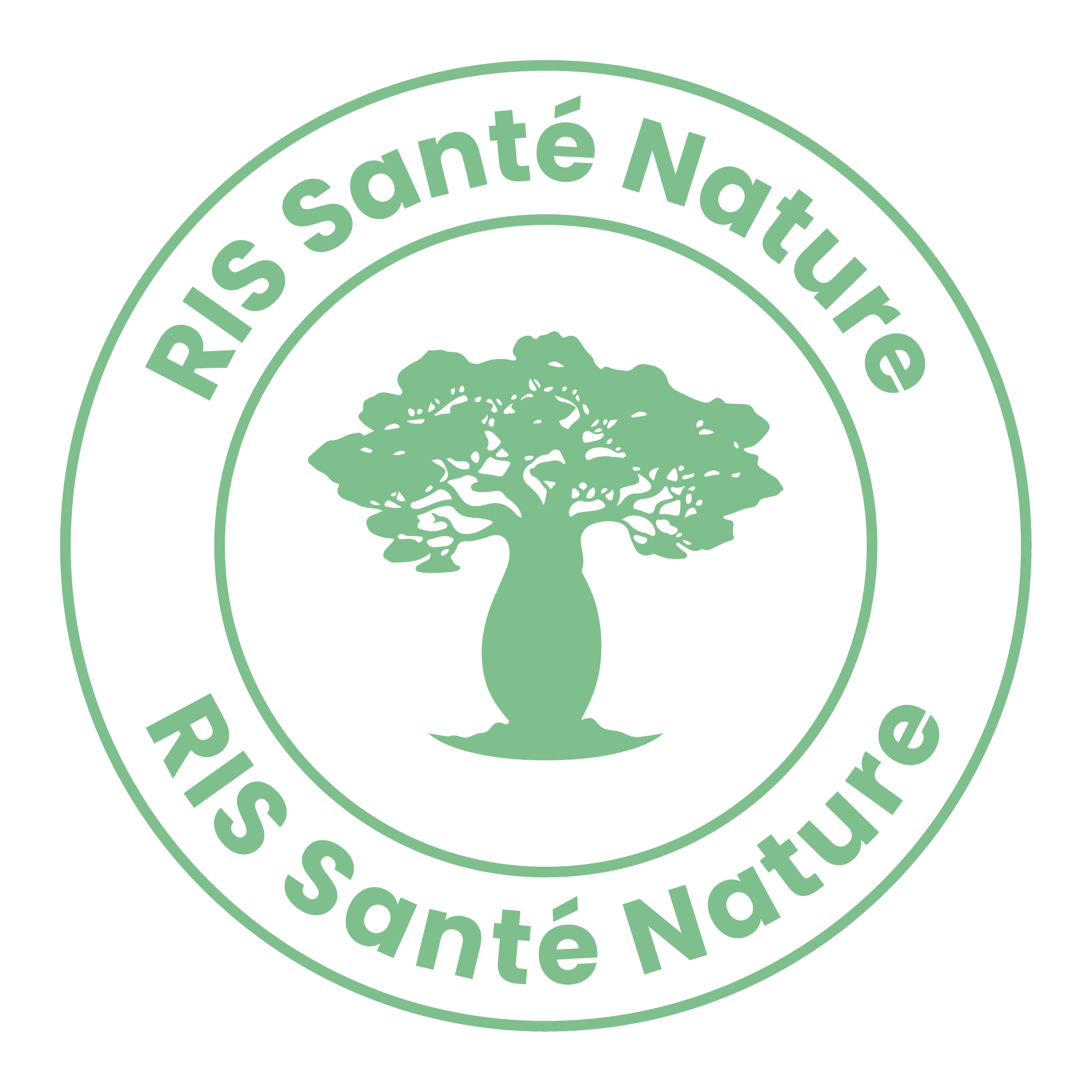 RIS Sante Nature Mix Letters Logo PNG File White & Green
